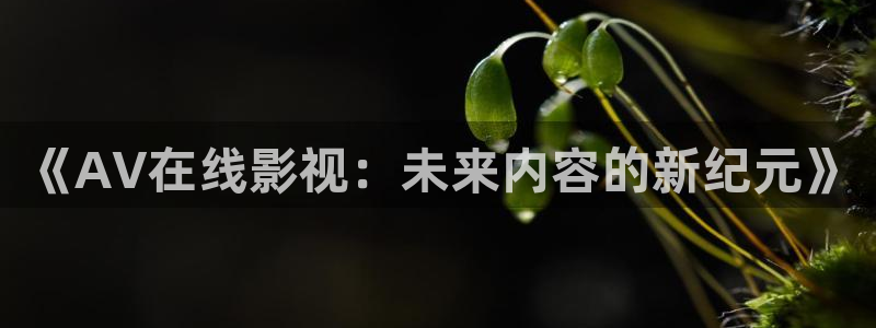 yy久久苍苍私人影院：《AV在线影视：未来内容的新纪元》